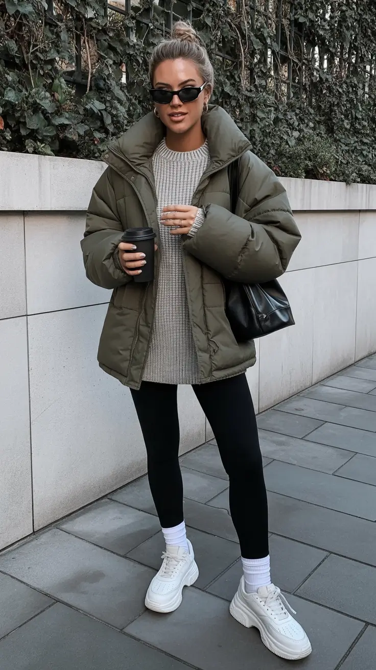 cozy winter outfits 2025-2026 olive urban look