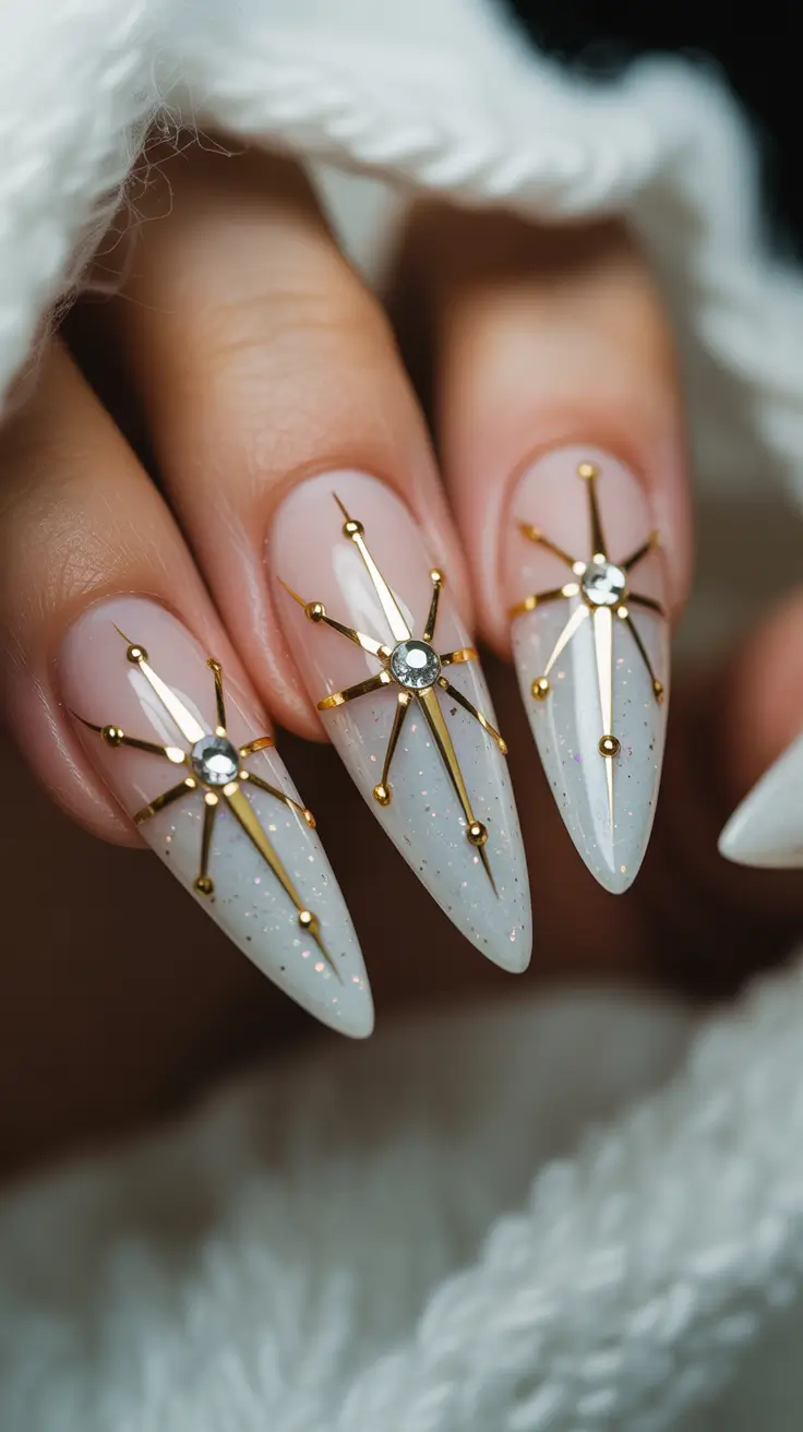 Fresh Cute Nail Inspiration Winter 2025–2026 Frosted Snowbeam Glam