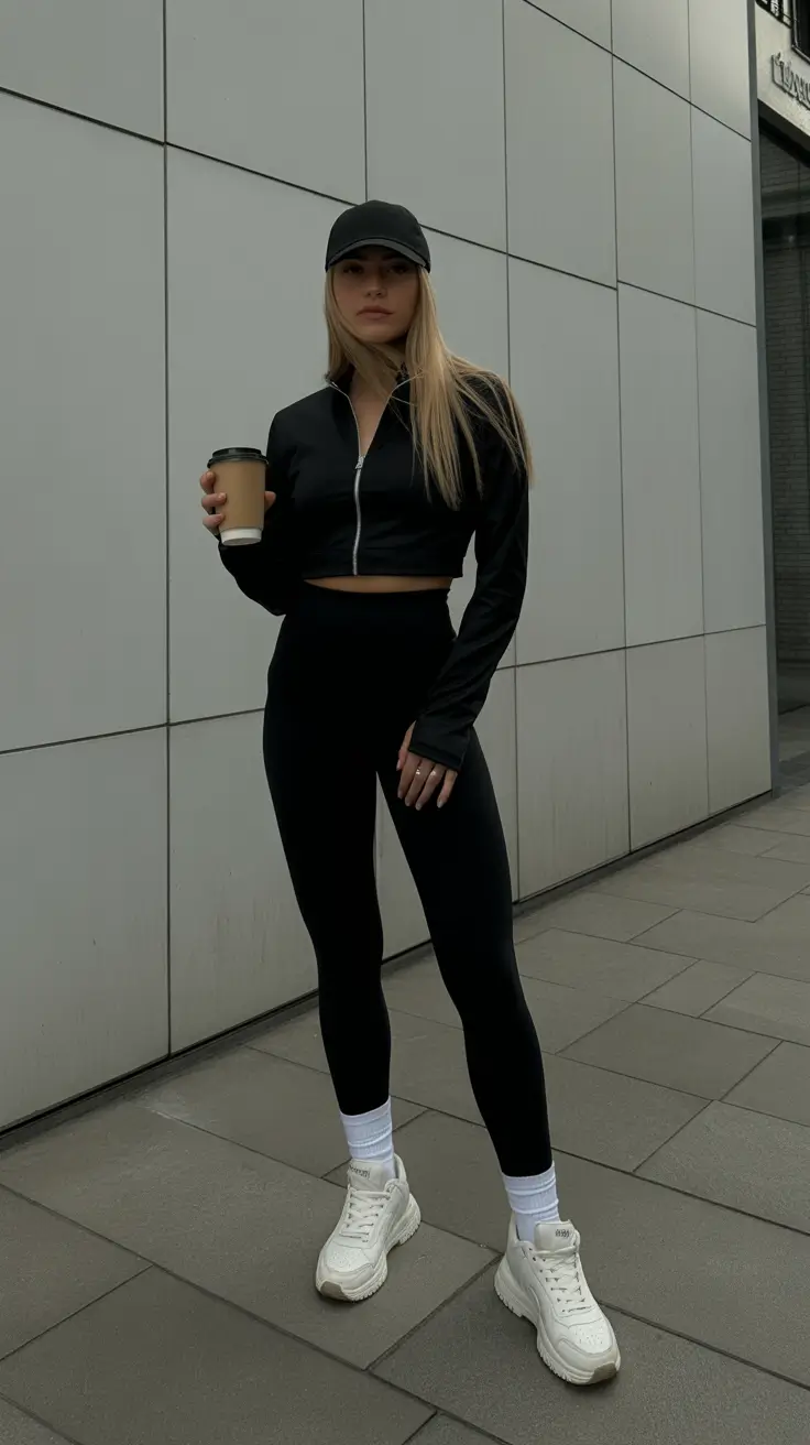 gym outfits 2026 Monochrome Energy