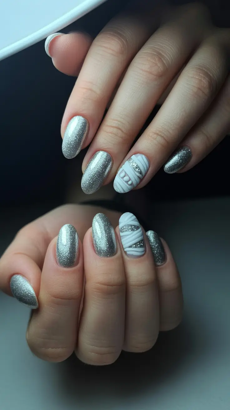 Modern Dip Winter Nails 2025-2026 Silver Whisper The Elegance of Winter Chrome