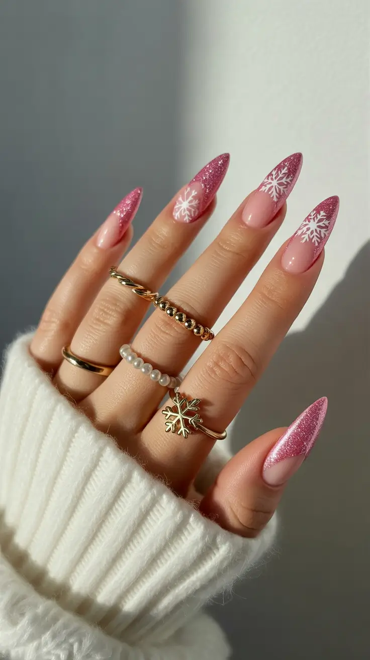 Modern Pink Nails for Winter 2025–2026 Frosted Pink Horizon