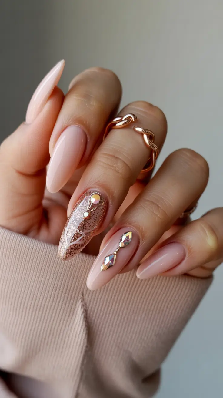 neutral-winter-nails-2025-2026 Rose Quartz Elegance