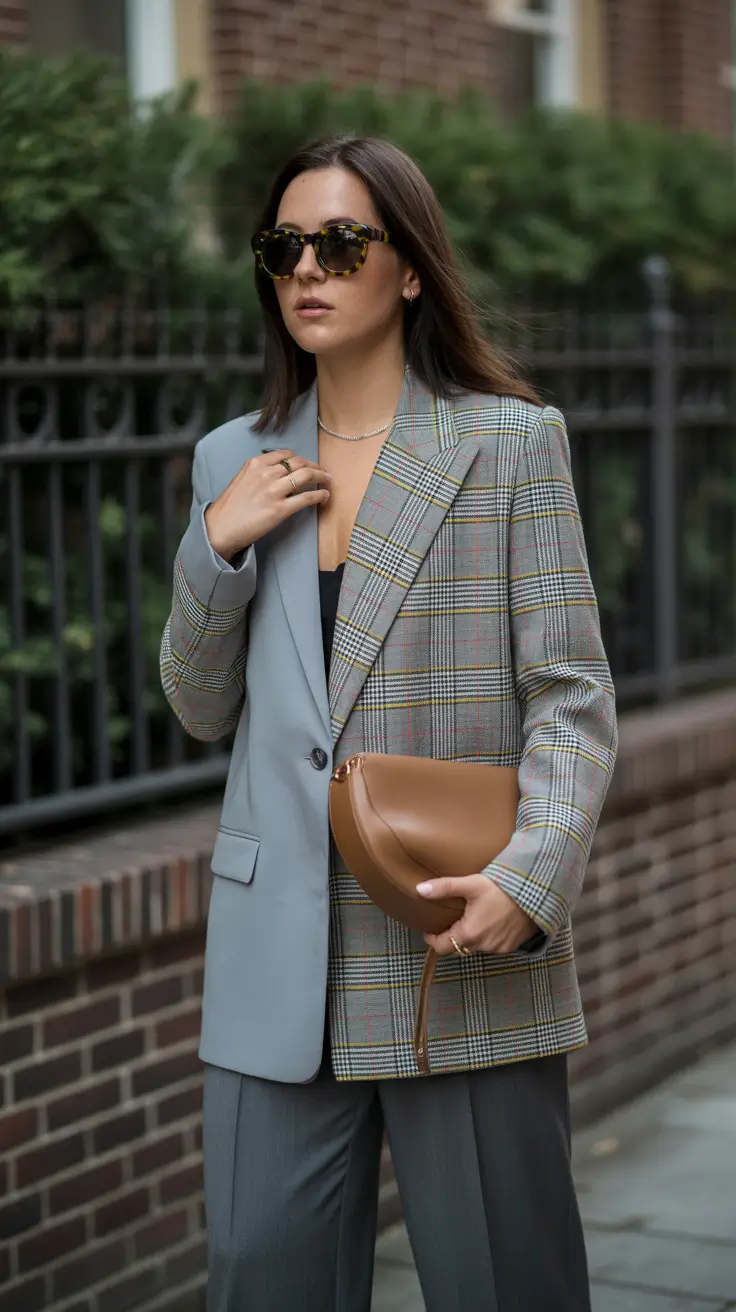 outfit inspiration for women 2026 Half Plaid, Half Perfection