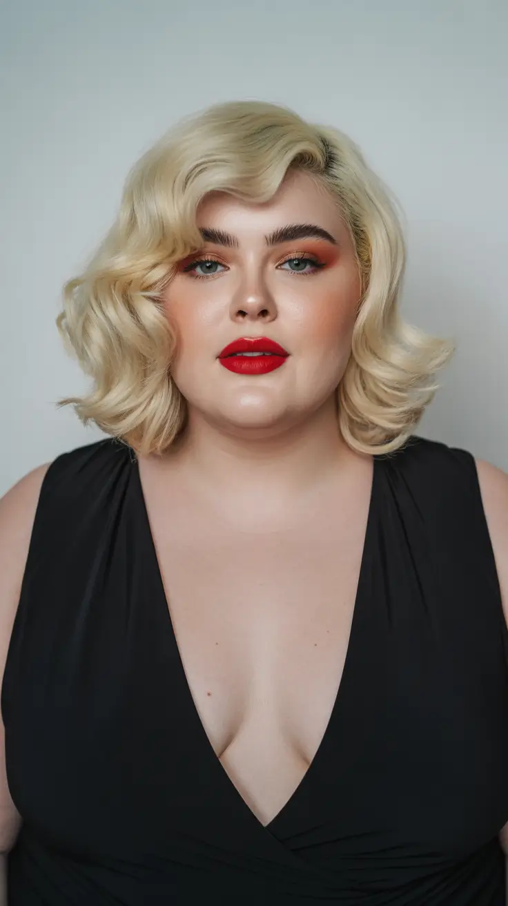 Winter Haircuts for Plus Size Women 2025-2026 Old Hollywood Waves Revival