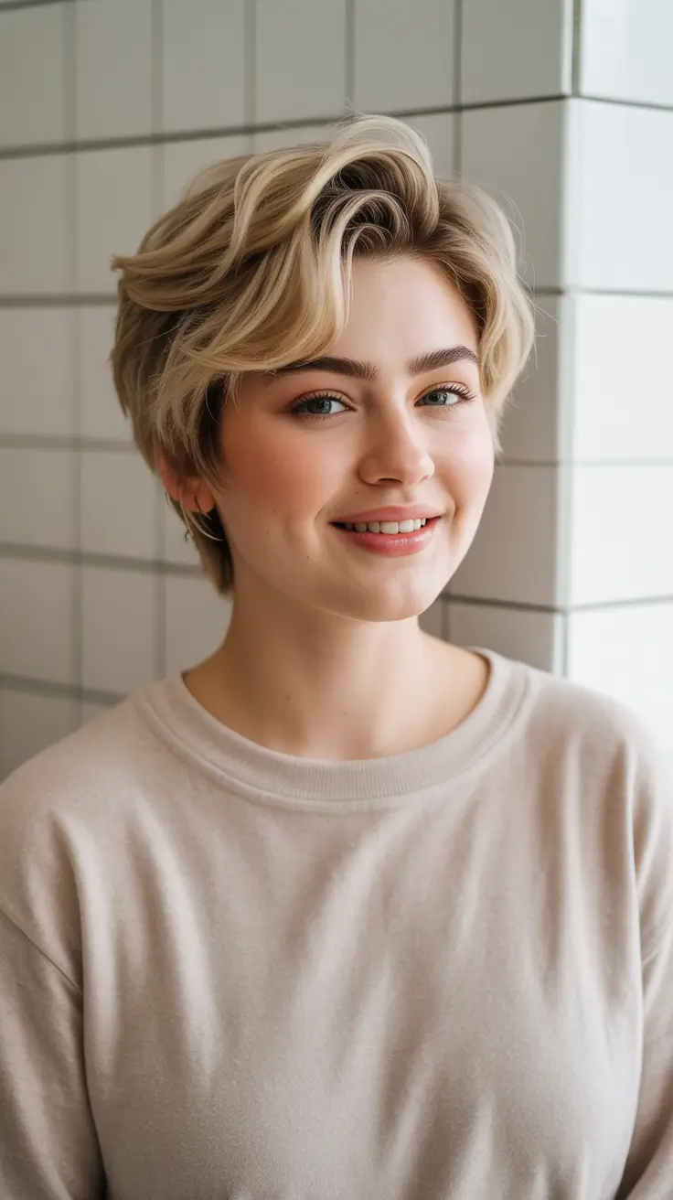 Winter Haircuts for Plus Size Women 2025-2026 Modern Short Pixie