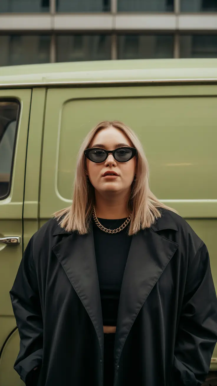 Winter Haircuts for Plus Size Women 2025-2026 Edgy Blunt Bob