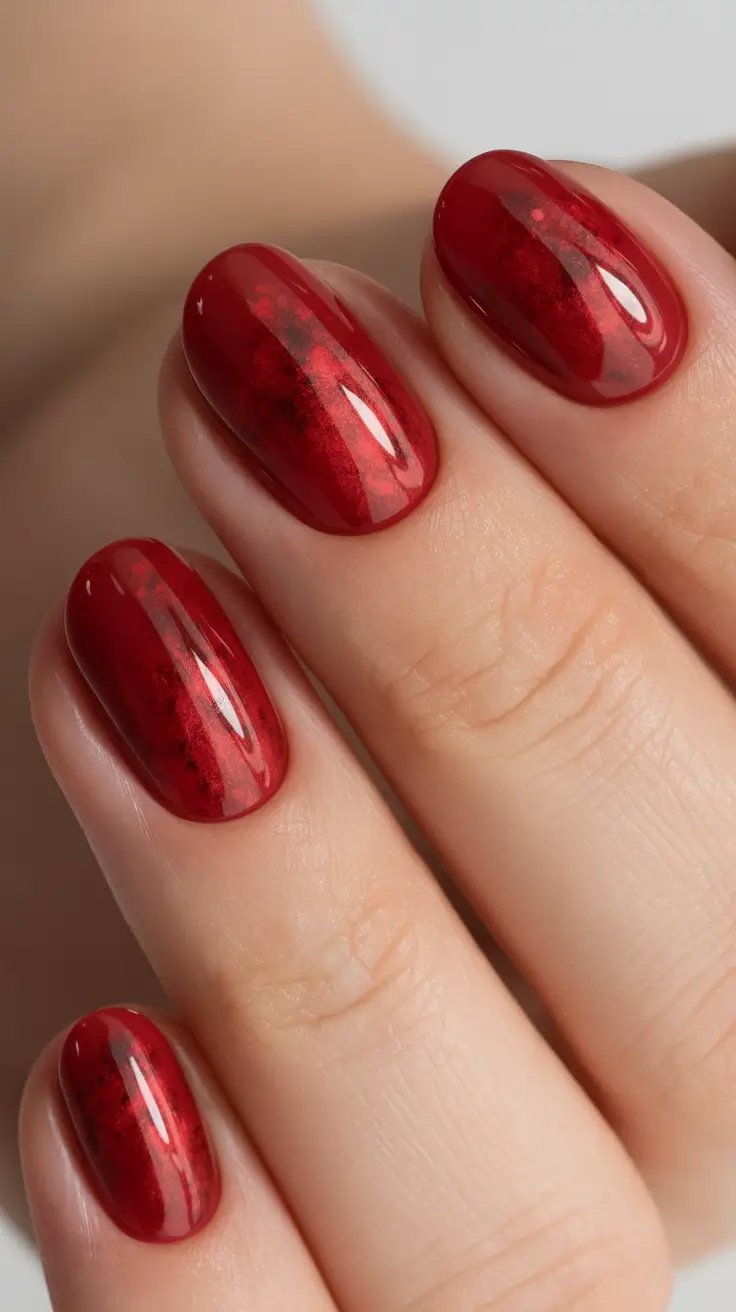 red christmas nails 2025 Velvet Rouge Simplicity