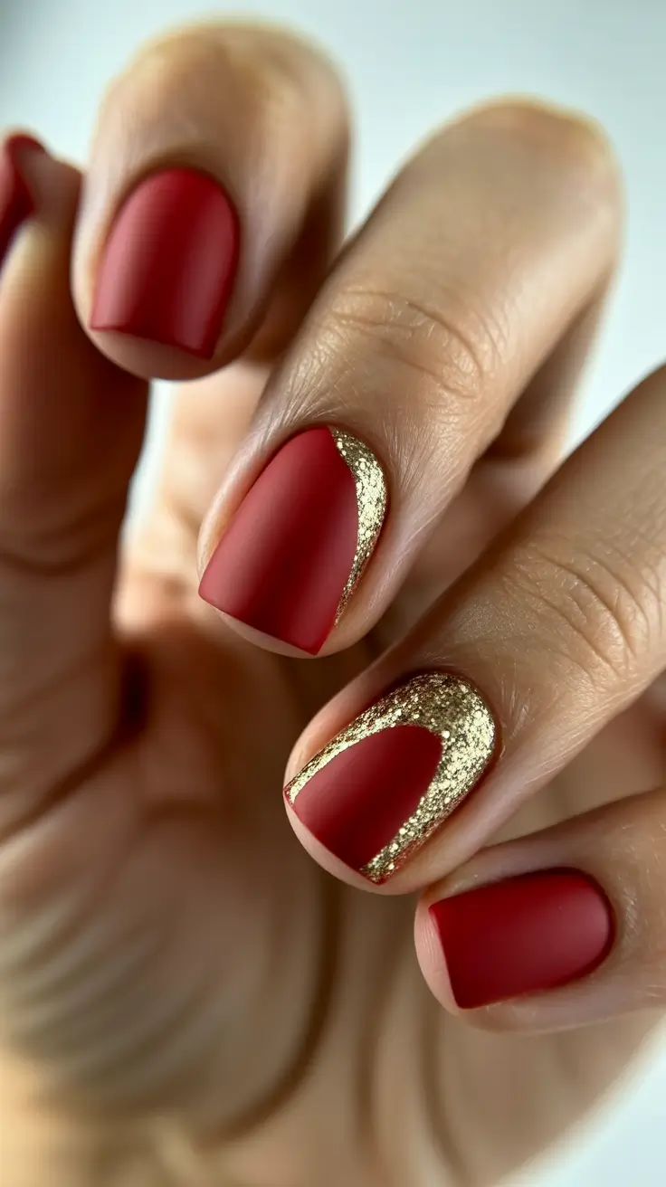 red christmas nails 2025 Matte Luxe Elegance