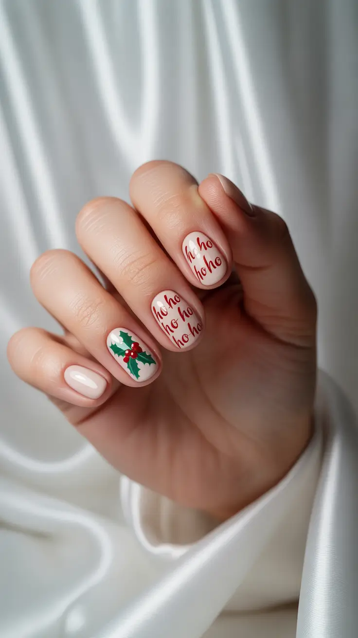 Short Gel Nails Winter Color and Design 2025 2026 Classic Christmas Playfulness