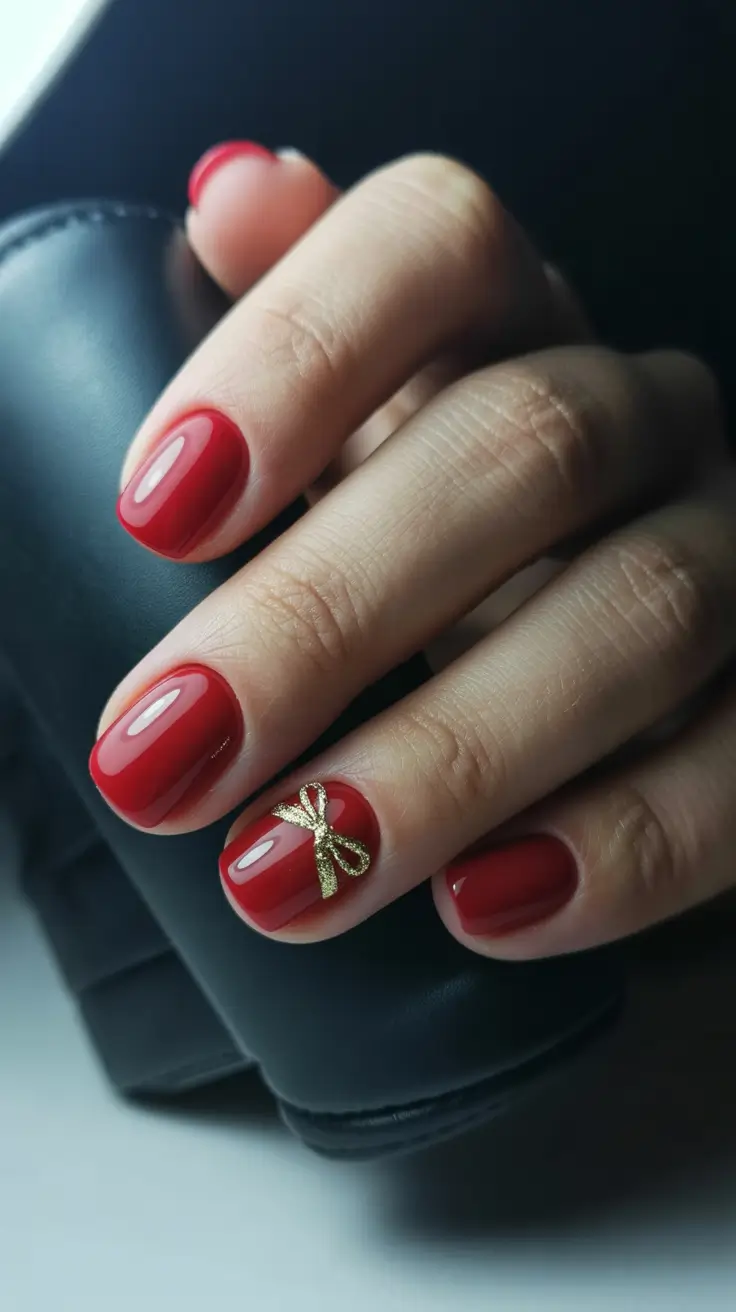 red-winter-nails-2025-2026 minimal-luxe-bow