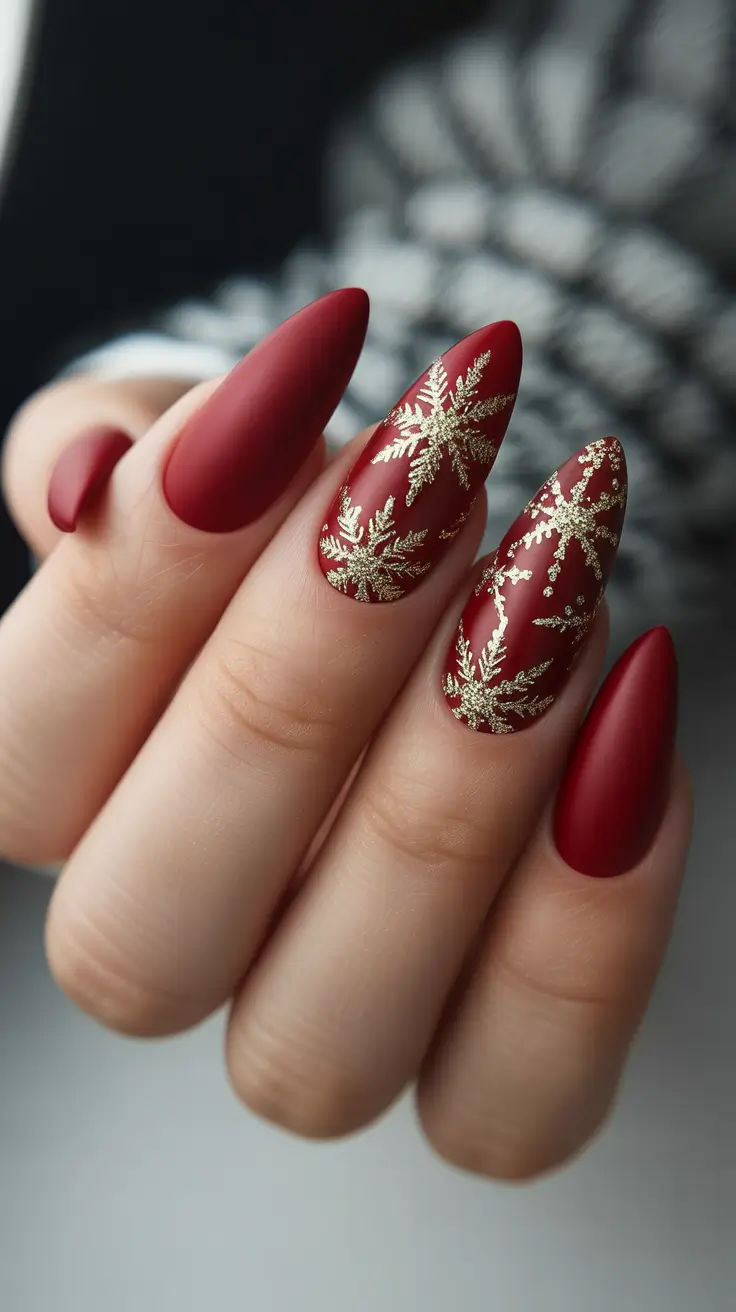 Stylish Red Manicure Winter 2025-2026 Matte Ruby Frost