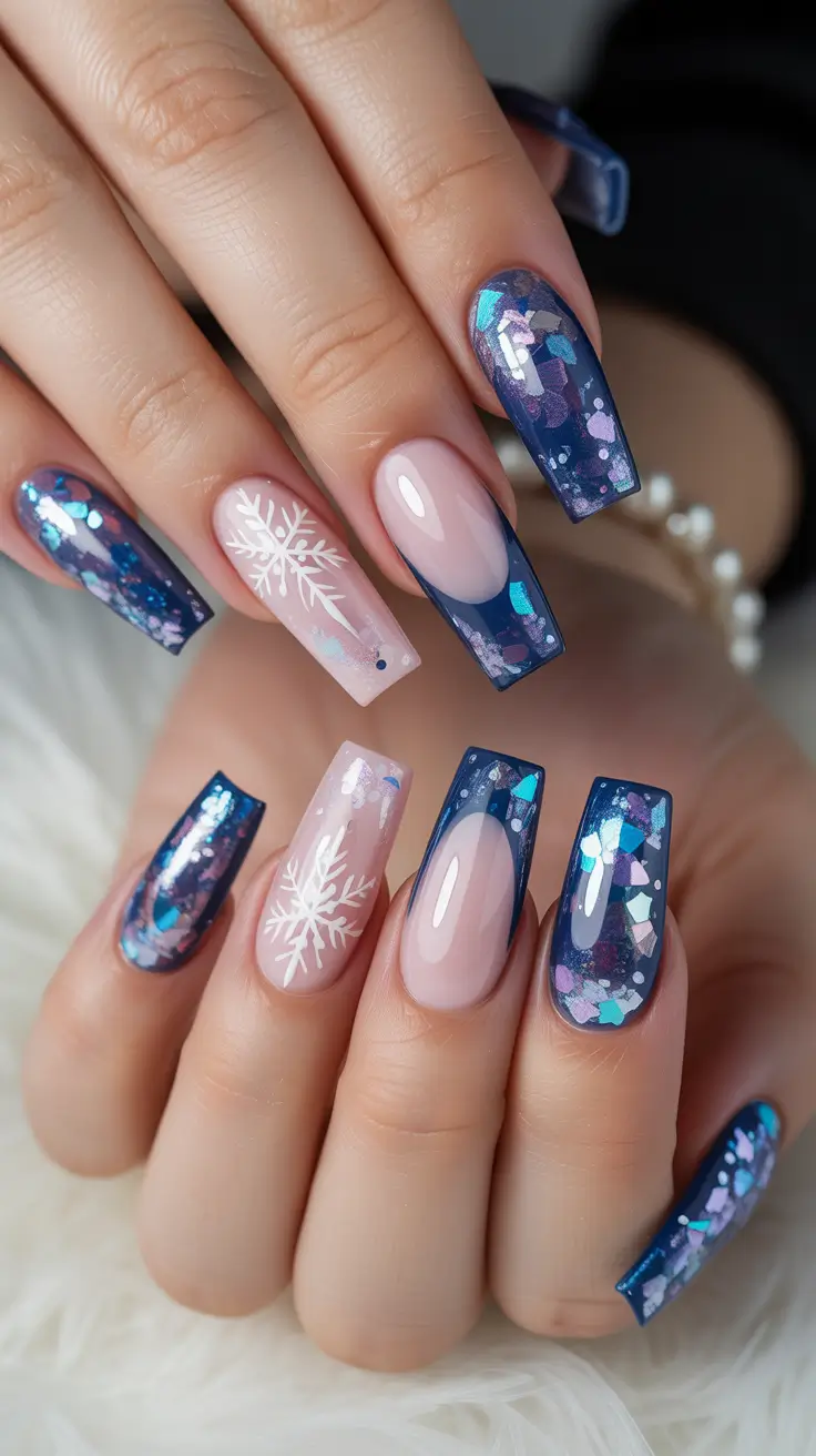Trendy Manicure Colors Winter 2025–2026 Frosted Midnight Glam