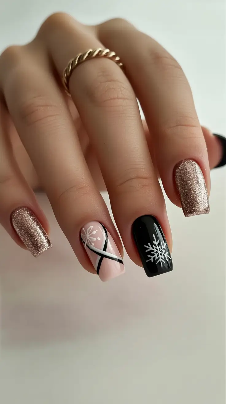 Trendy Manicure Colors Winter 2025–2026 Rose Gold Frostbite