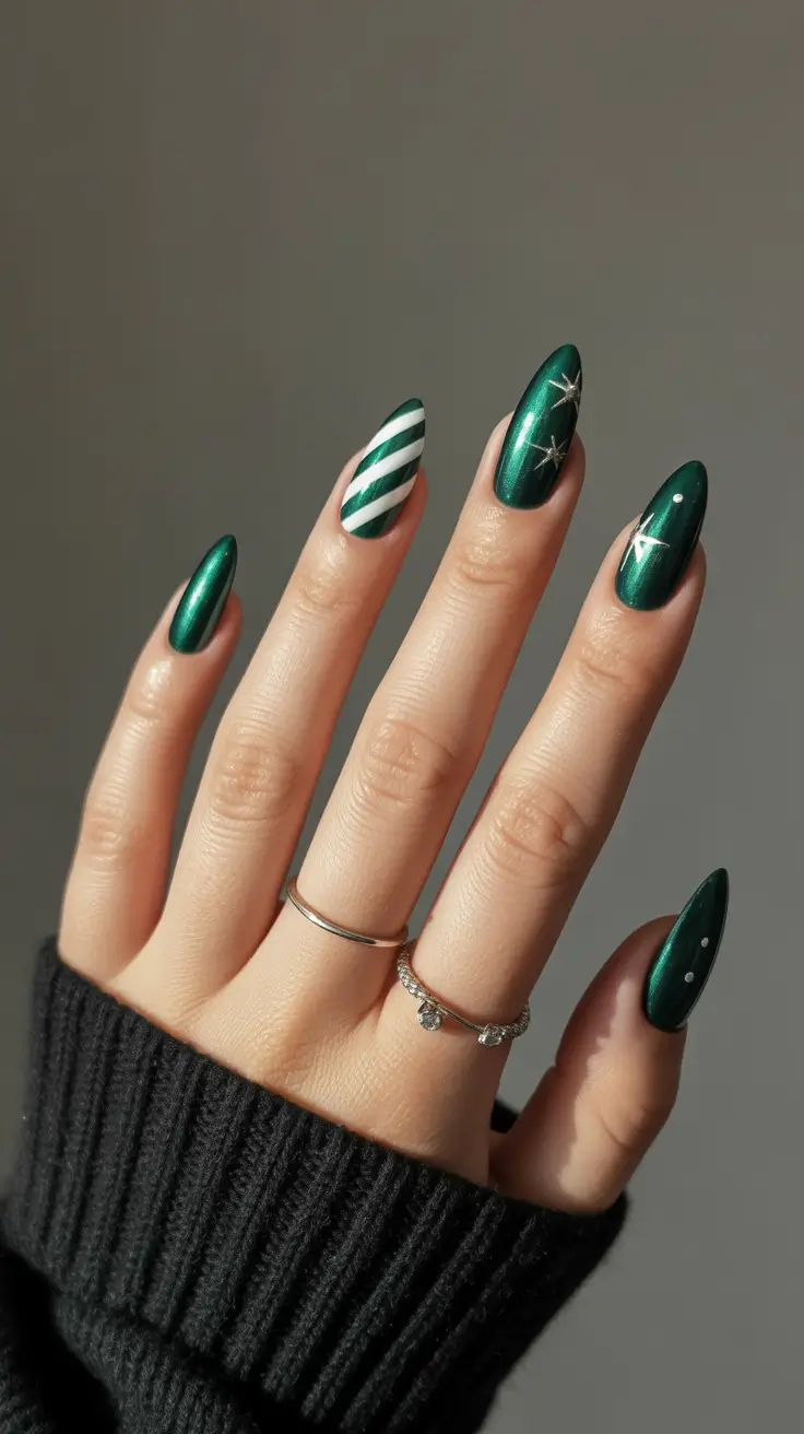 Trendy Manicure Colors Winter 2025–2026 Emerald Satin Glam