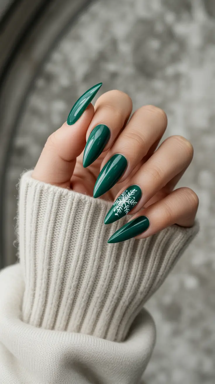 Trendy Manicure Colors Winter 2025–2026 Frosted Pine Elegance