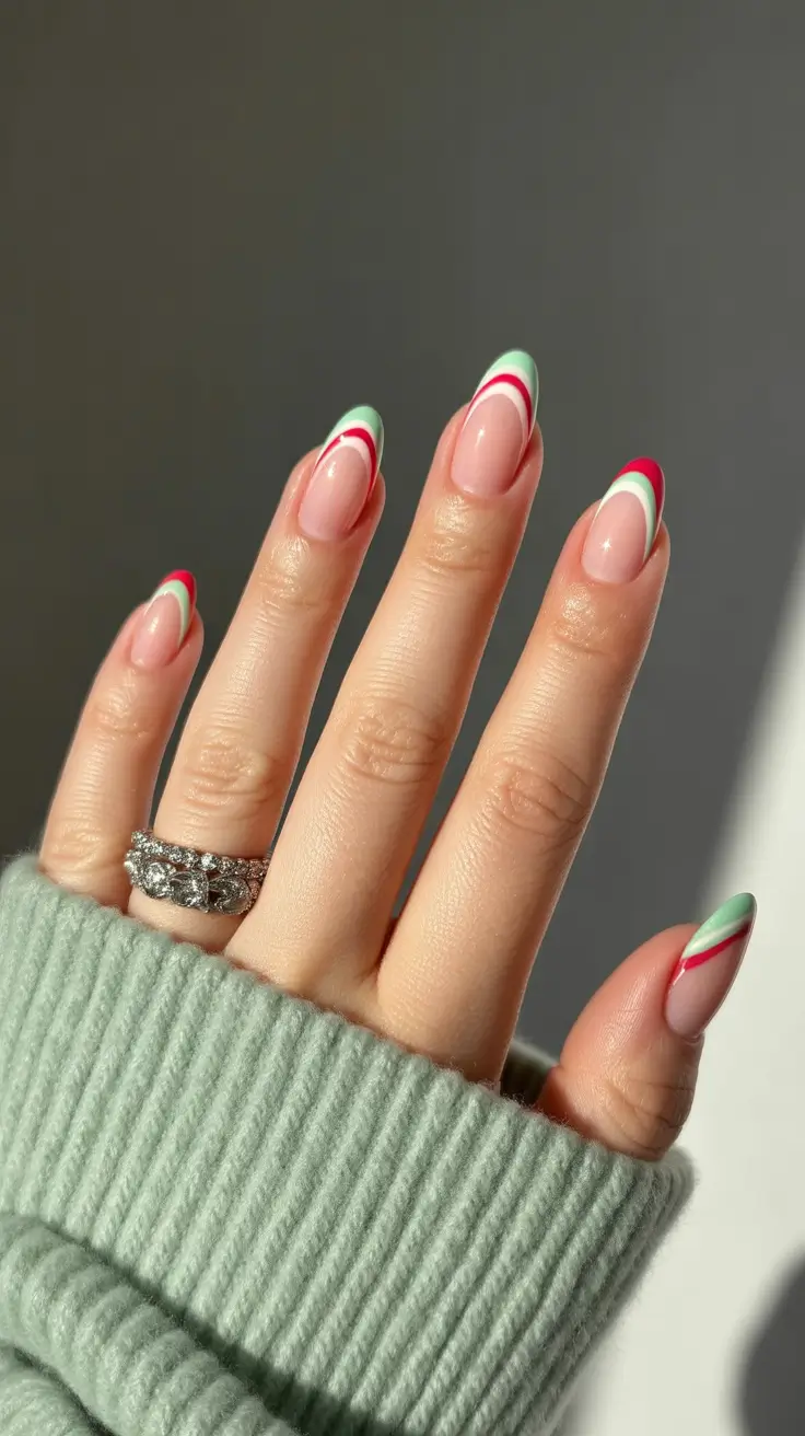 Trendy Manicure Colors Winter 2025–2026 Mint & Berry Swirl