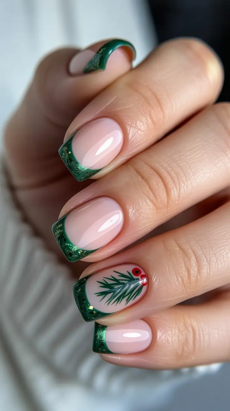 Trendy Manicure Colors Winter 2025–2026 Evergreen French Tips