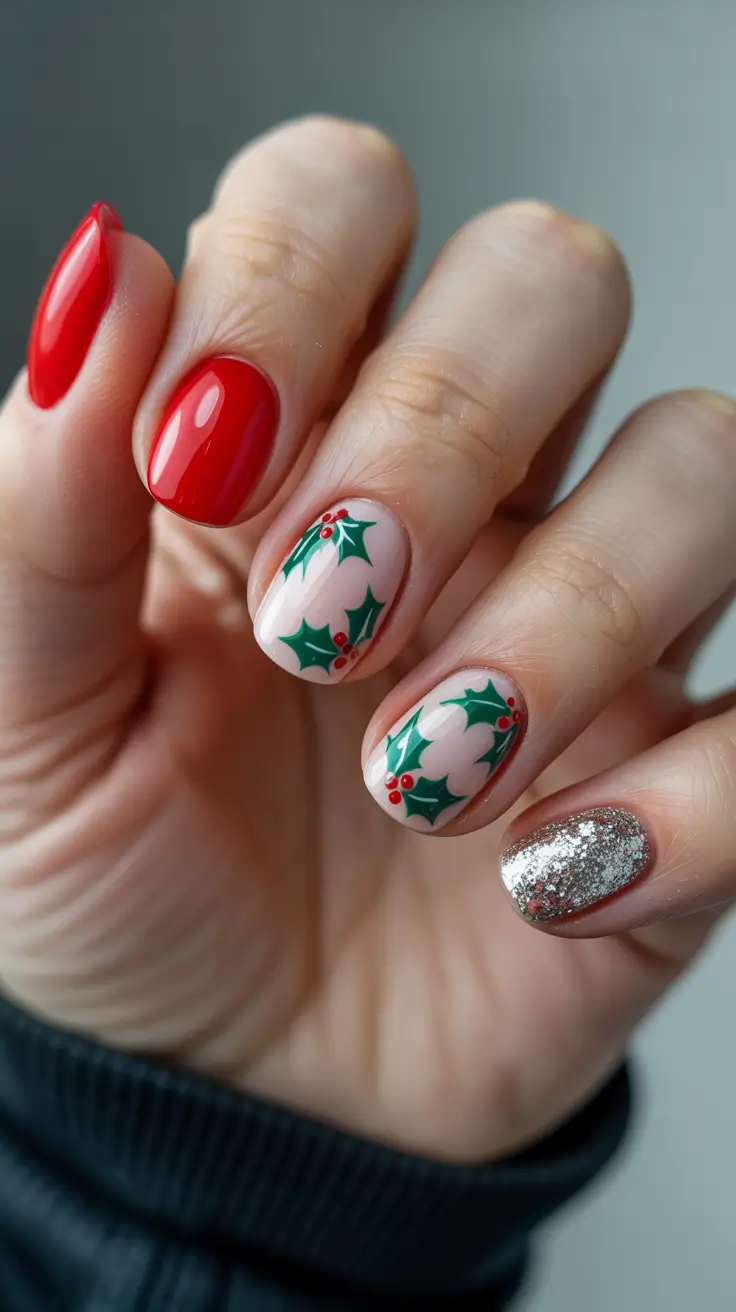 Trendy Manicure Colors Winter 2025–2026 Classic Holly Charm