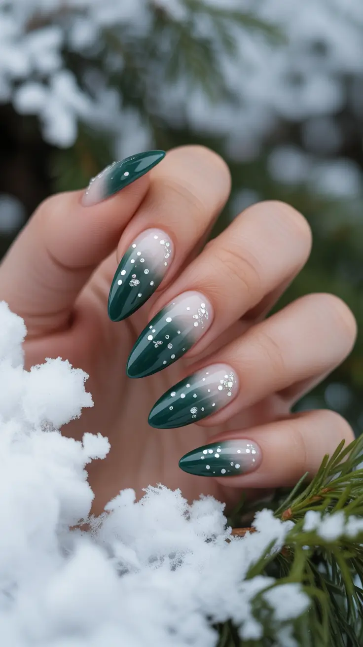Trendy Manicure Colors Winter 2025–2026 Pine Glow Gradient