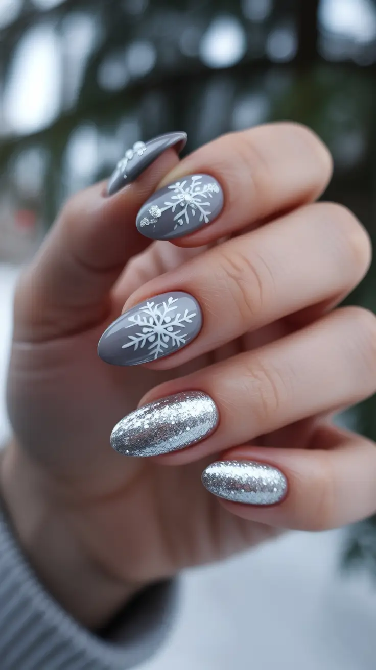 Trendy Manicure Colors Winter 2025–2026 Silver Frost Charm