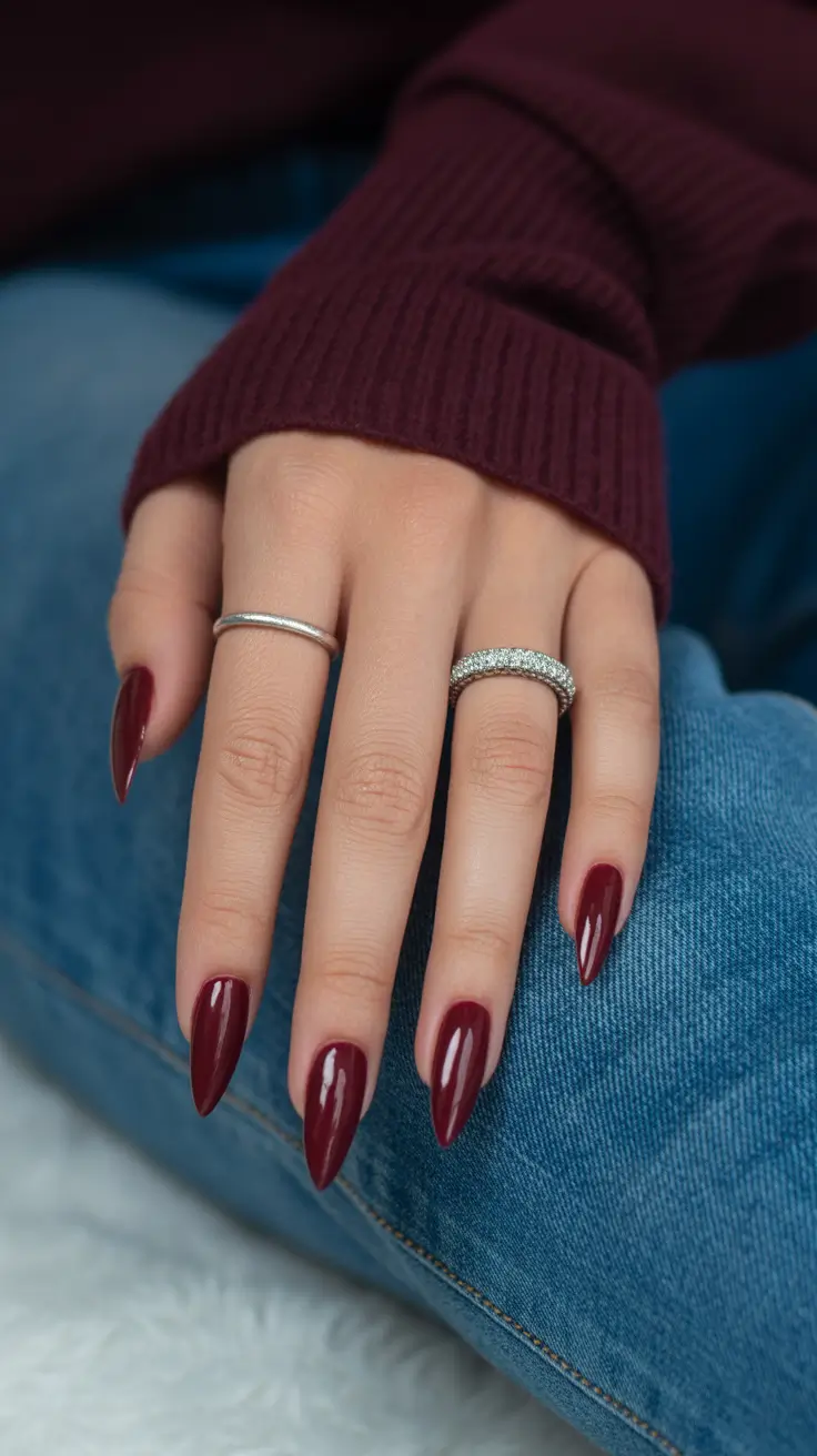 Trendy Winter Nail Colors 2025–2026 Classic Bordeaux