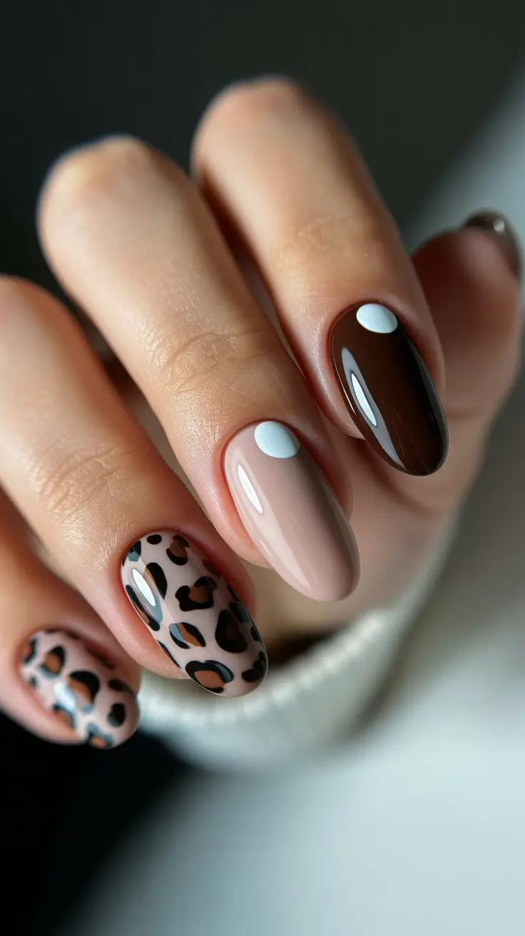 Trendy winter nail colors 2025–2026 Wild Espresso & Nude Contrast