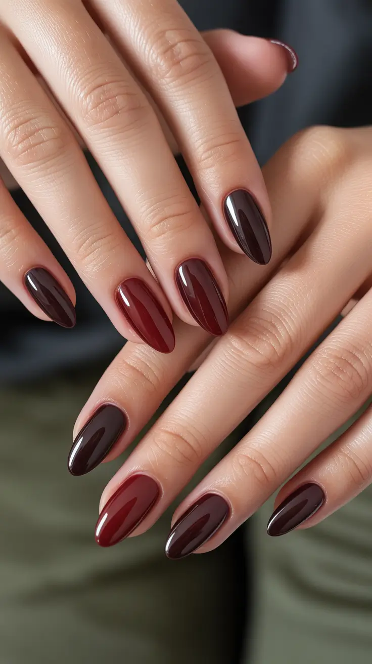 Trendy Winter Nail Colors 2025–2026 Midnight Mocha Gradient