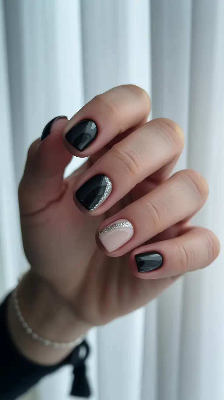 Trendy Winter Nail Colors 2025–2026 Midnight Chic