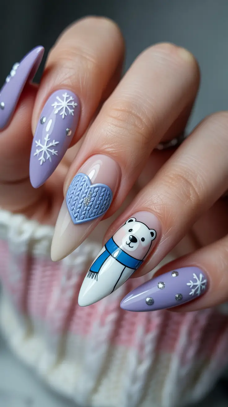Trendy Winter Nails 2025-2026 Frosty Knit & Polar Charm