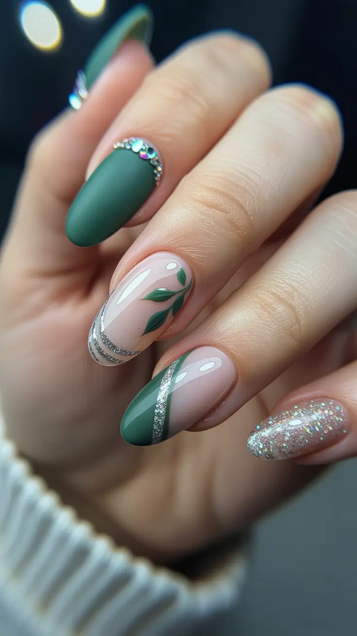 winter-nails-2025-2026-emerald-frost-silver-lines