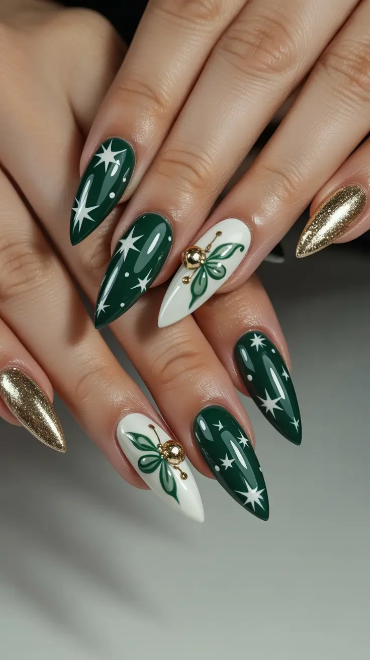 winter-nails-2025-2026-green-velvet-gold-accent