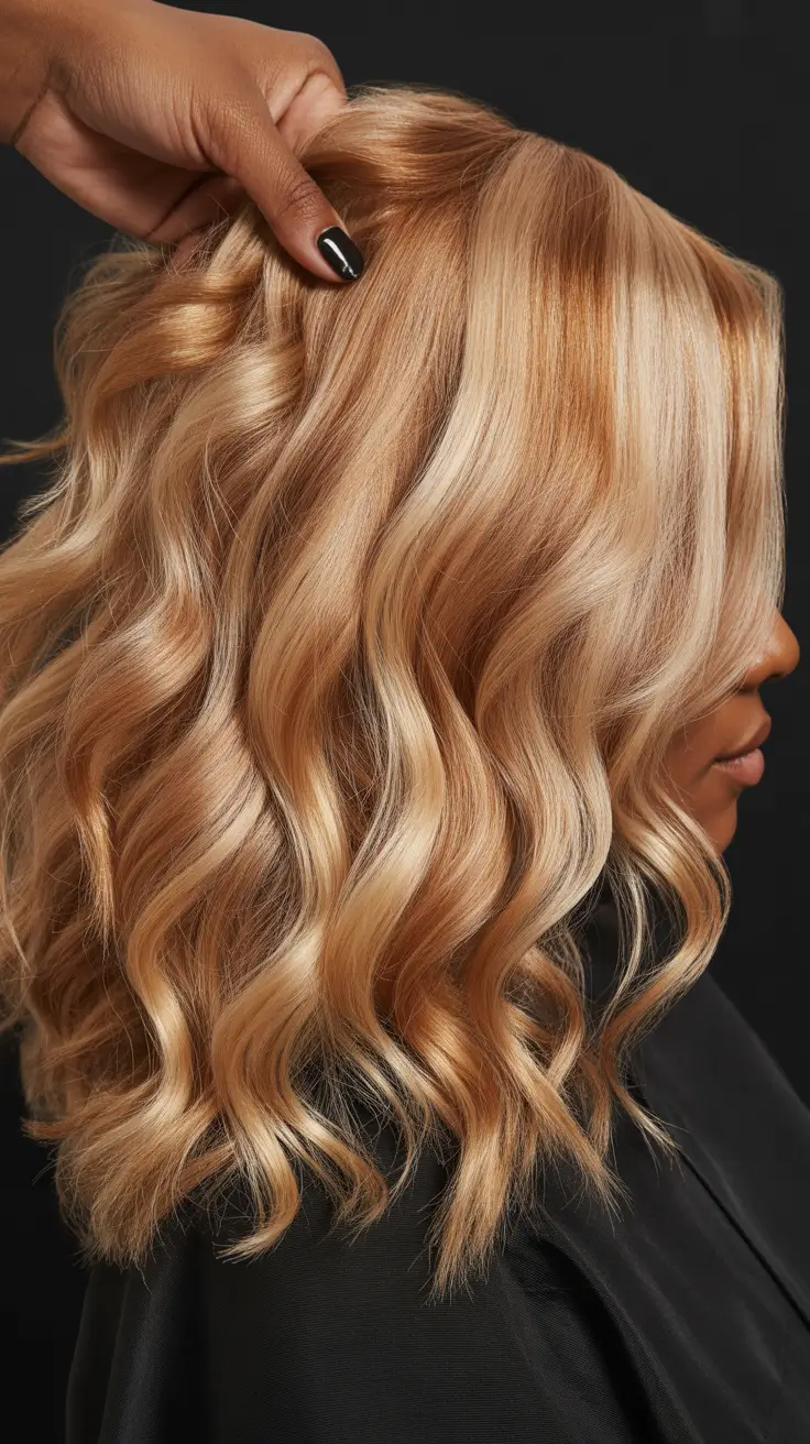 winter hair colors for black women 2025-2026 Copper Blonde Shine