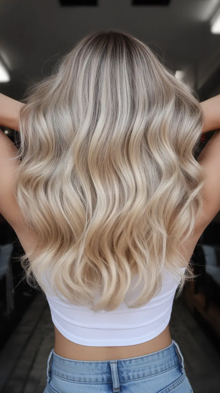 winter hair colors for blondes 2025-2026 Champagne Waves