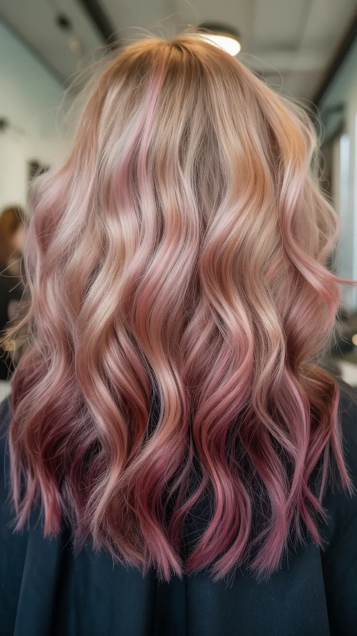 winter hair colors for blondes 2025-2026 Rosé Blonde Glow