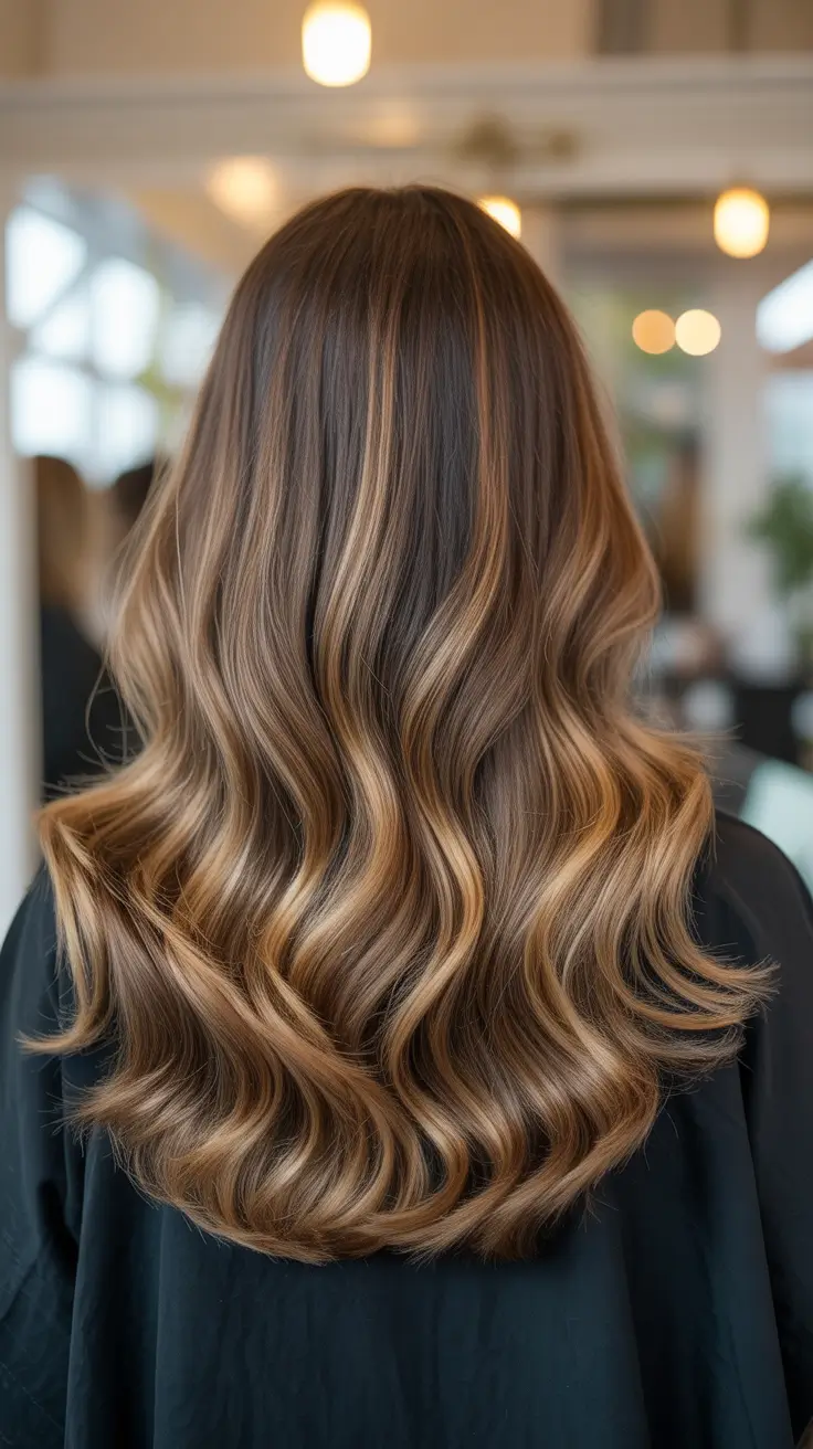 winter hair colors for brown hair 2025-2026 Golden Mocha Shine