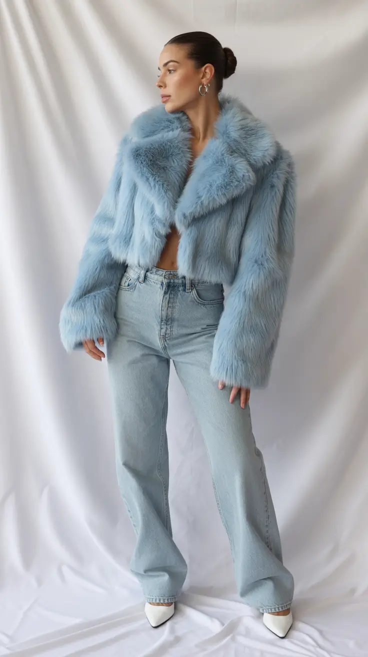winter outfits cold 2025-2026 Powder Blue Softness