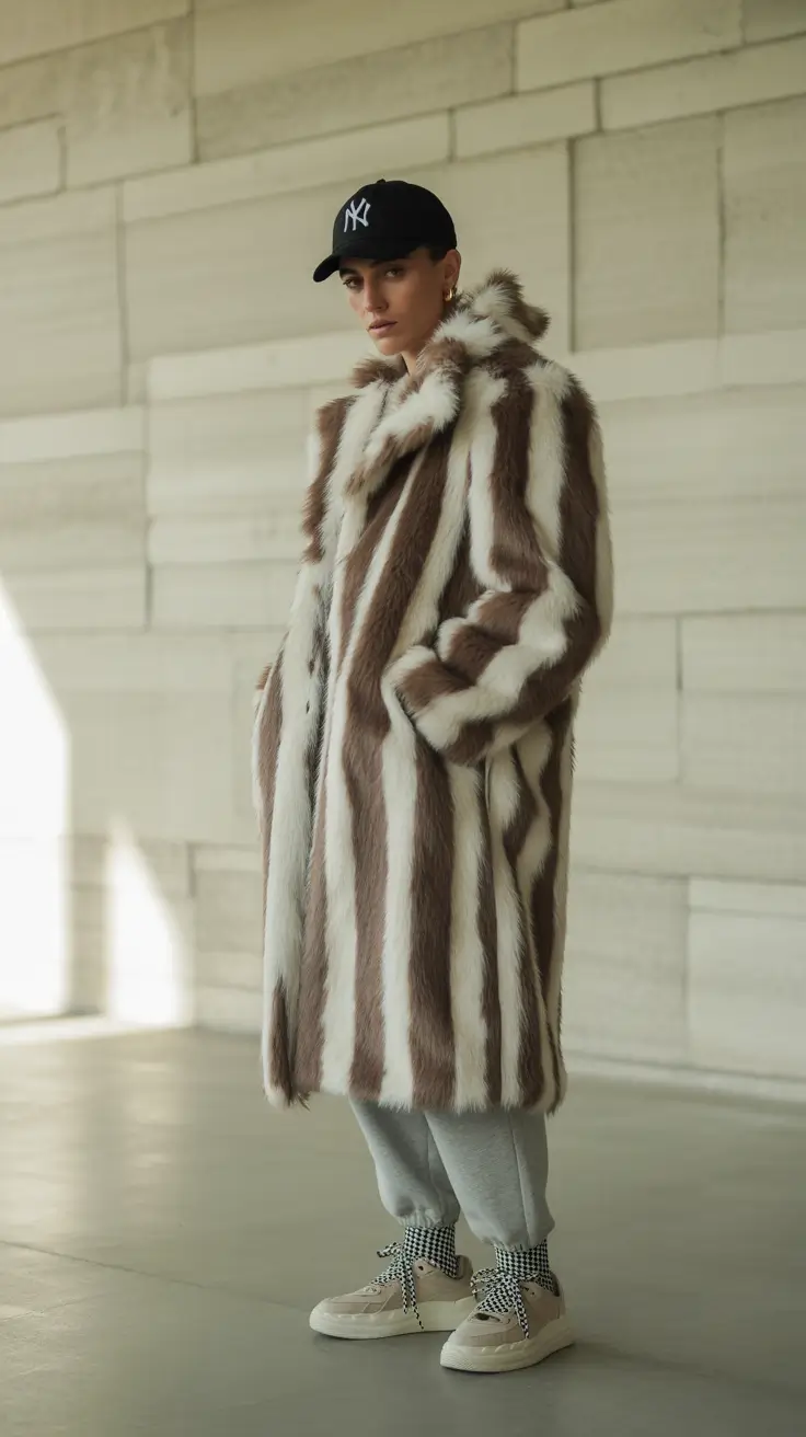 winter outfits cold 2025-2026 Sporty Stripes Meet Street Luxe