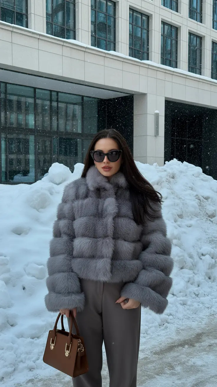 winter outfits cold 2025-2026 Frosted Gray Perfection