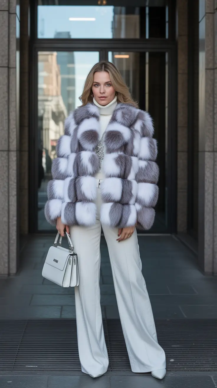 winter outfits cold 2025-2026 Monochrome Ice Queen