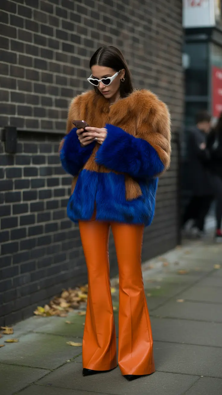 winter outfits cold 2025-2026 Electric Mix of Fur and Leather