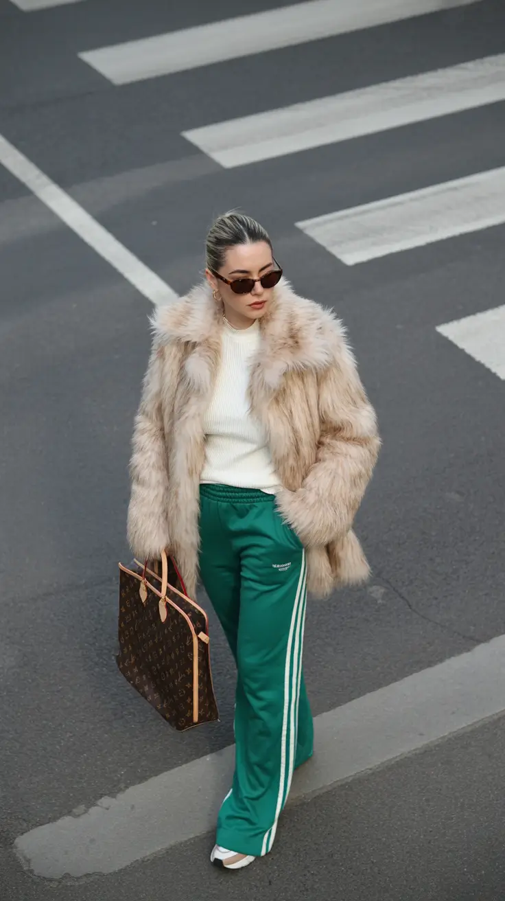 winter outfits cold 2025-2026 Sport-Luxe in Emerald Green