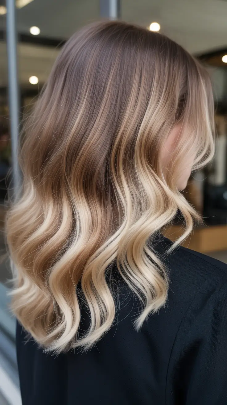 winter trending hair colors 2025-2026 Rooted Champagne Balayage