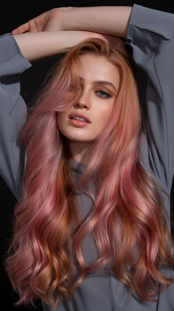 winter trending hair colors 2025-2026 Rosewood Glow