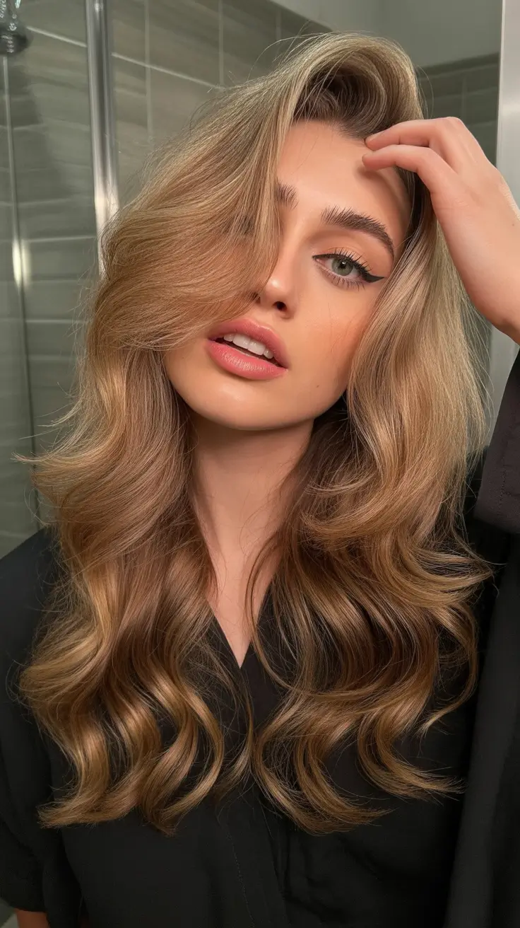 winter trending hair colors 2025-2026 Soft Amber Brunette