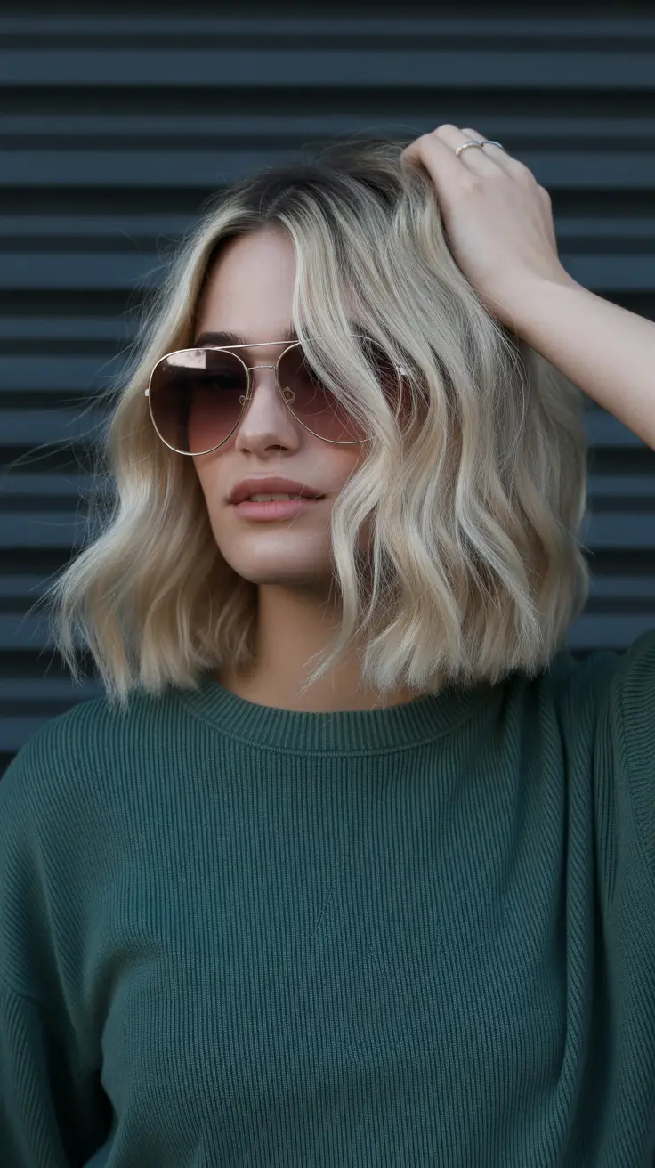 winter trending hair colors 2025-2026 Frosted Short Bob