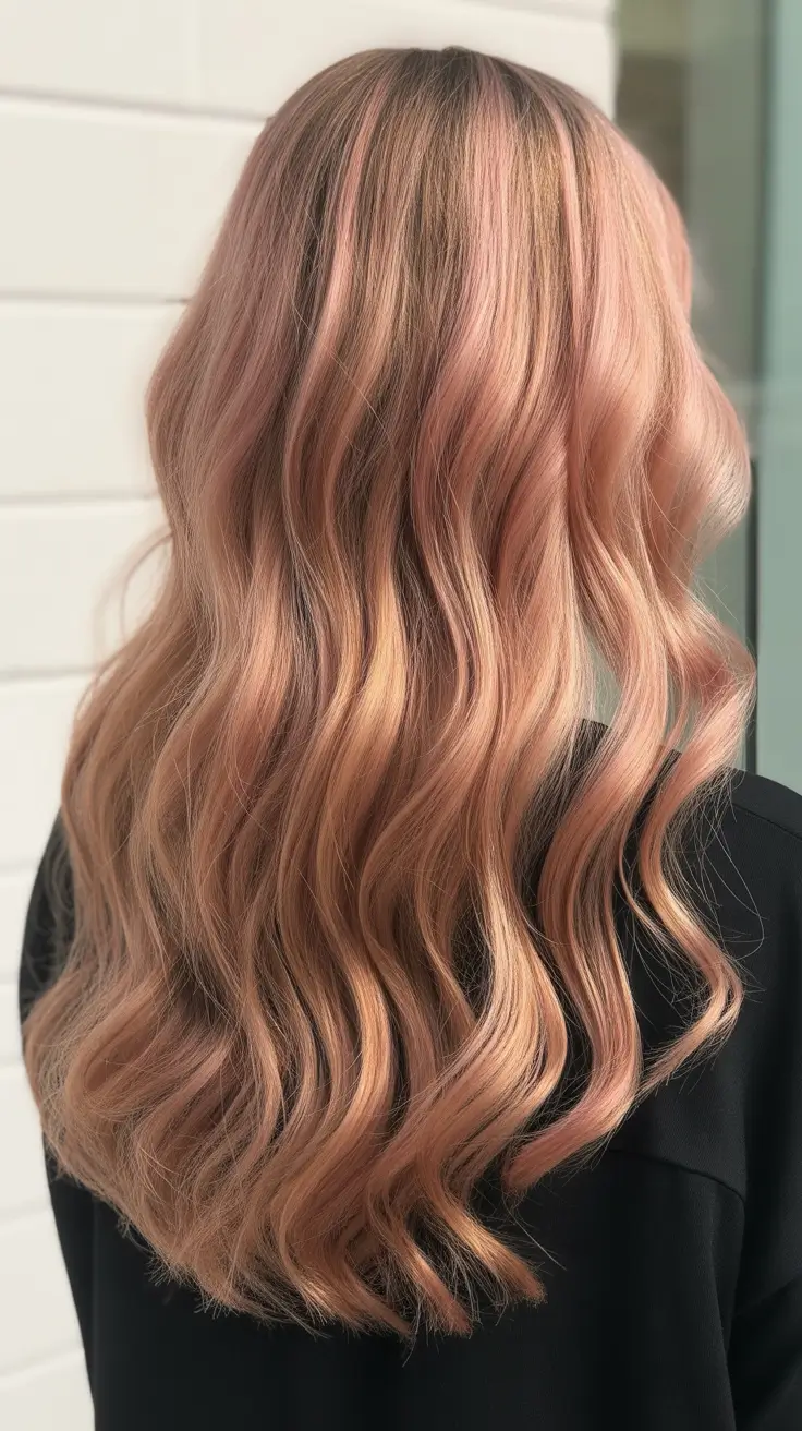 winter trending hair colors 2025-2026 Rosewood Pink Balayage