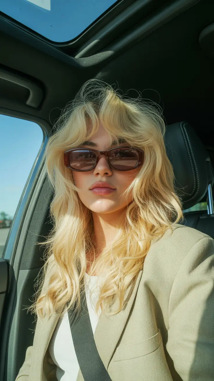 winter trending hair colors 2025-2026 Butter Blonde Shag