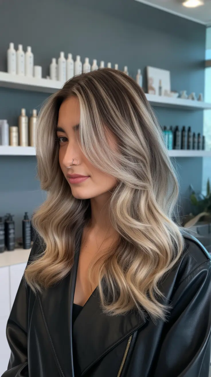 winter trending hair colors 2025-2026 Smoky Mushroom Blonde