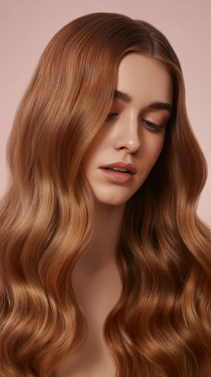 winter trending hair colors 2025-2026 Copper Silk Waves