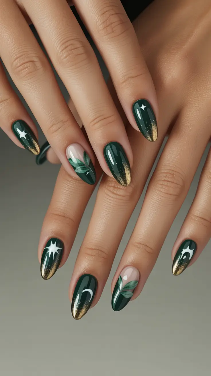 winter almond nails 2025-2026 emerald dreams